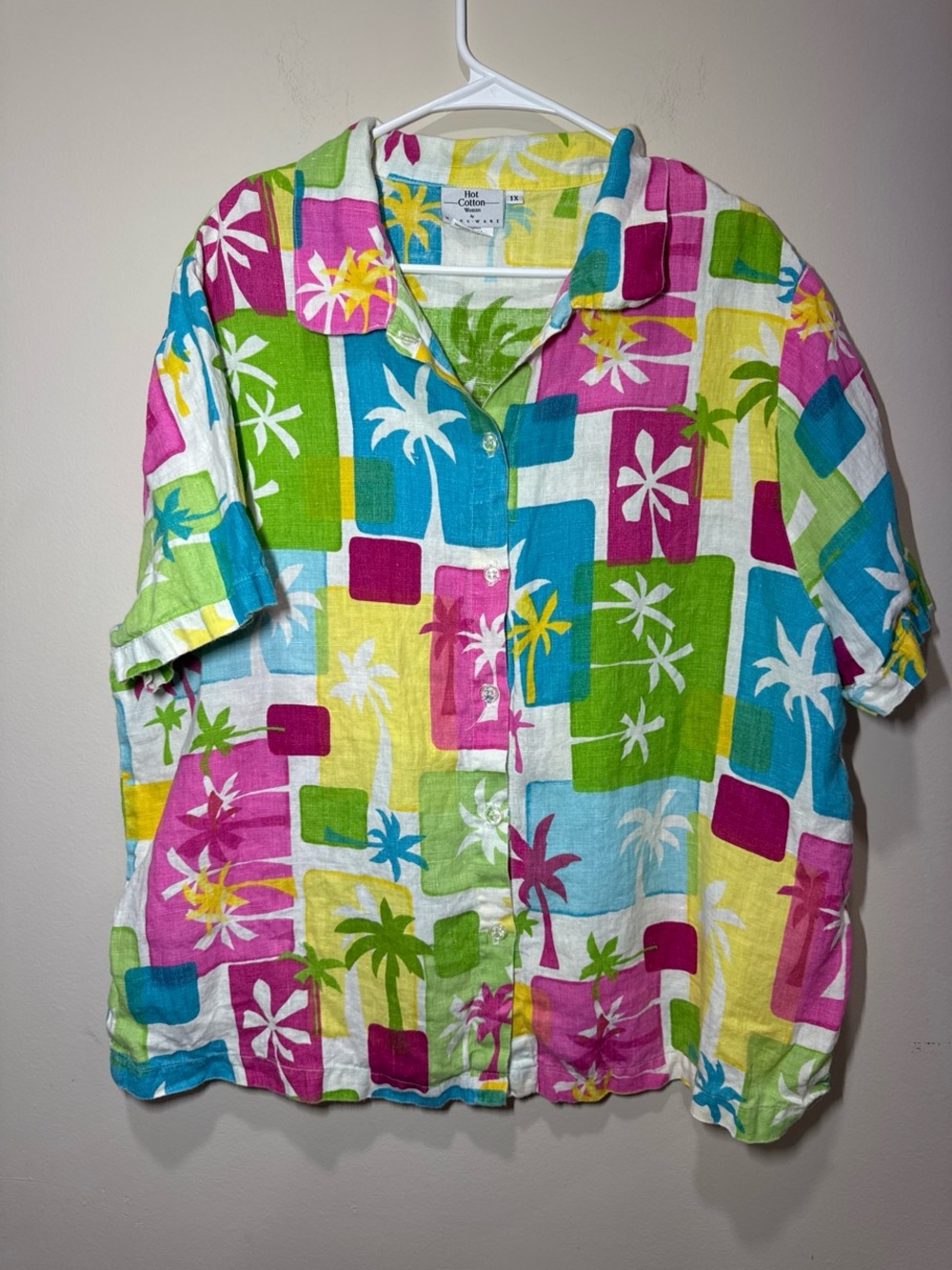Vintage Hot Cotton Linen Tropical Shirt